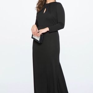 ELOQUII Keyhole Neckline Gown (black, size 24) NWT